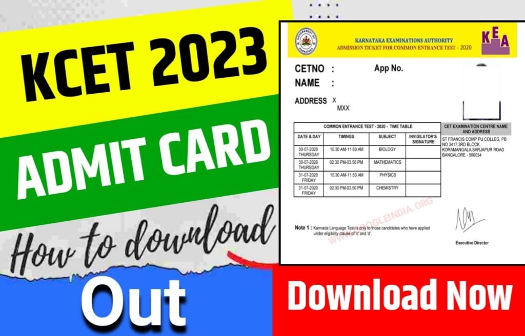KCET Admit Card 2023 Download Link