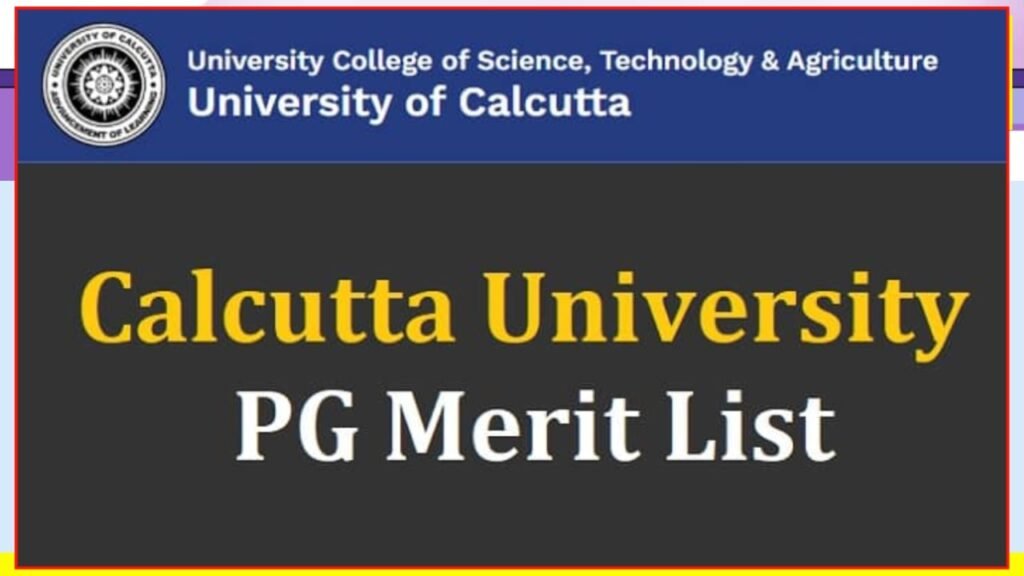 Calcutta University PG Merit List 2023
